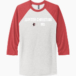Jupiter Christian Eagles Next Level Unisex Tri-Blend 3/4-Sleeve Raglan T-Shirt Front Thumbnail