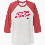 DUTCHTOWN HIGH SCHOOL BULLDOGS Next Level Unisex Tri-Blend 3/4-Sleeve Raglan T-Shirt Front Thumbnail