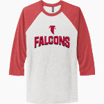 ABBOTSFORD HIGH SCHOOL FALCONS <span class="pdp-name-mascot">ABBOTSFORD FALCONS</span> Next Level Unisex Tri-Blend 3/4-Sleeve Raglan T-Shirt Front Thumbnail