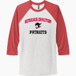BETHESDA CHRISTIAN HIGH SCHOOL PATRIOTS Next Level Unisex Tri-Blend 3/4-Sleeve Raglan T-Shirt Front Thumbnail