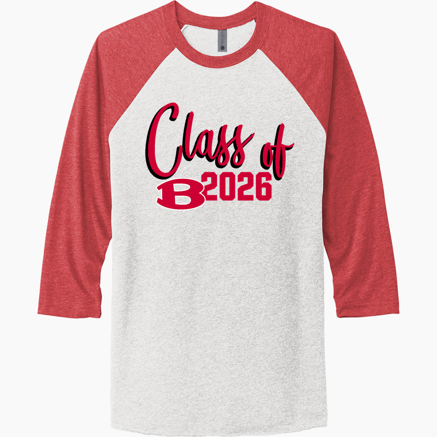 BELTON HIGH SCHOOL TIGERS <span class="pdp-name-mascot">BELTON TIGERS</span> Next Level Unisex Tri-Blend 3/4-Sleeve Raglan T-Shirt