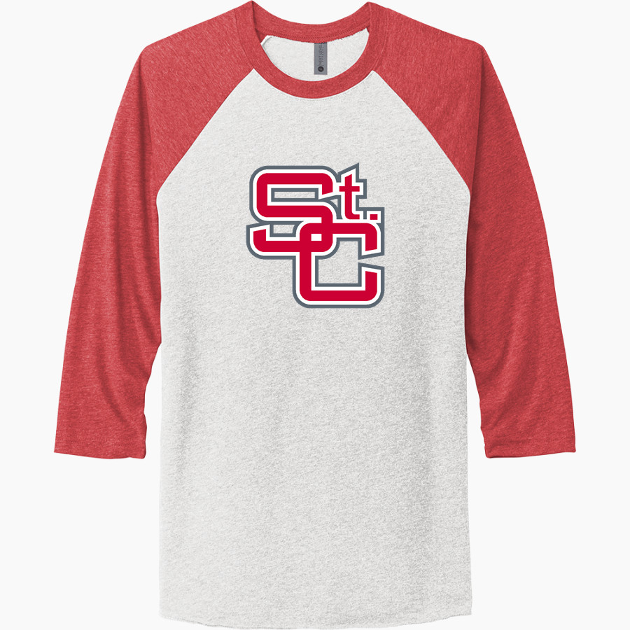 ST. CLAIRSVILLE HIGH SCHOOL RED DEVILS <span class="pdp-name-mascot">SAINT CLAIRSVILLE RED DEVILS</span> Next Level Unisex Tri-Blend 3/4-Sleeve Raglan T-Shirt