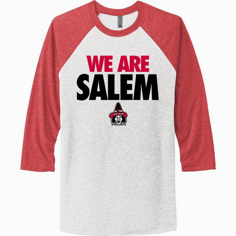 SALEM HIGH SCHOOL WITCHES <span class="pdp-name-mascot">SALEM WITCHES</span> Next Level Unisex Tri-Blend 3/4-Sleeve Raglan T-Shirt