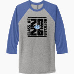 MONTCLAIR HIGH SCHOOL CAVALIERS <span class="pdp-name-mascot">MONTCLAIR CAVALIERS</span> Next Level Unisex Tri-Blend 3/4-Sleeve Raglan T-Shirt Front Thumbnail