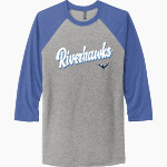 Coxsackie-Athens High School Riverhawks official sideline store <span class="pdp-name-mascot">Coxsackie-Athens Riverhawks</span> Next Level Unisex Tri-Blend 3/4-Sleeve Raglan T-Shirt Front Thumbnail