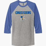 Central Wisconsin Christian Crusaders Online Store Next Level Unisex Tri-Blend 3/4-Sleeve Raglan T-Shirt Front Thumbnail