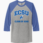 ECSU Vikings <span class="pdp-name-mascot">ECSU</span> Next Level Unisex Tri-Blend 3/4-Sleeve Raglan T-Shirt Front Thumbnail