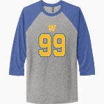 Widener University Pride Online Store Next Level Unisex Tri-Blend 3/4-Sleeve Raglan T-Shirt Front Thumbnail