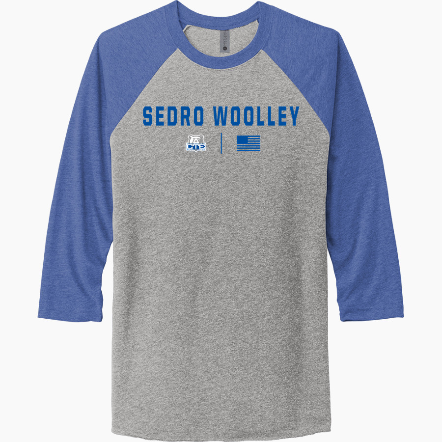SEDRO WOOLLEY HIGH SCHOOL CUBS Next Level Unisex Tri-Blend 3/4-Sleeve Raglan T-Shirt