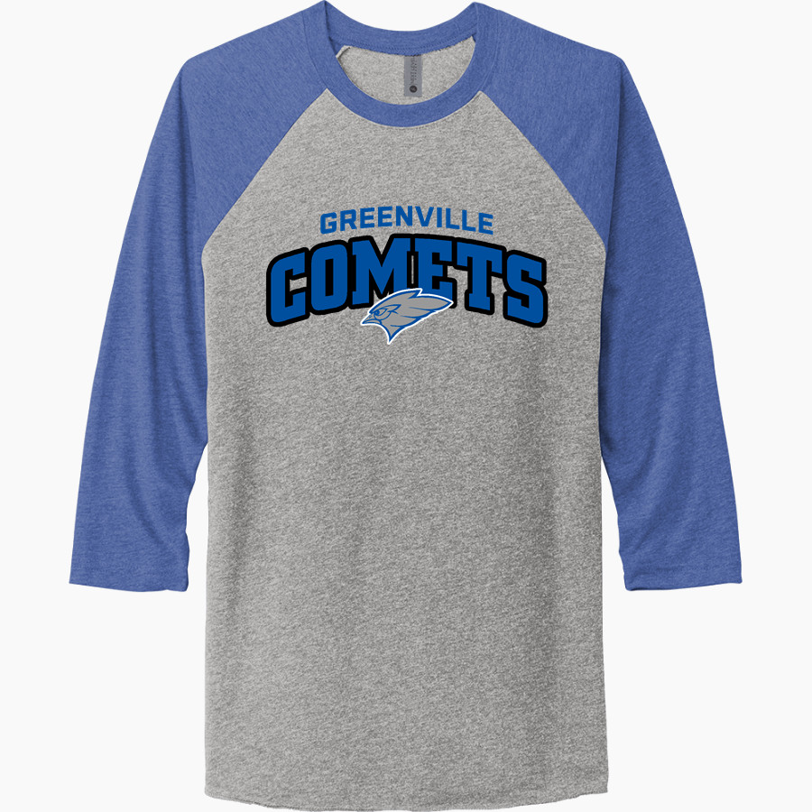 GREENVILLE HIGH SCHOOL COMETS <span class="pdp-name-mascot">GREENVILLE COMETS</span> Next Level Unisex Tri-Blend 3/4-Sleeve Raglan T-Shirt