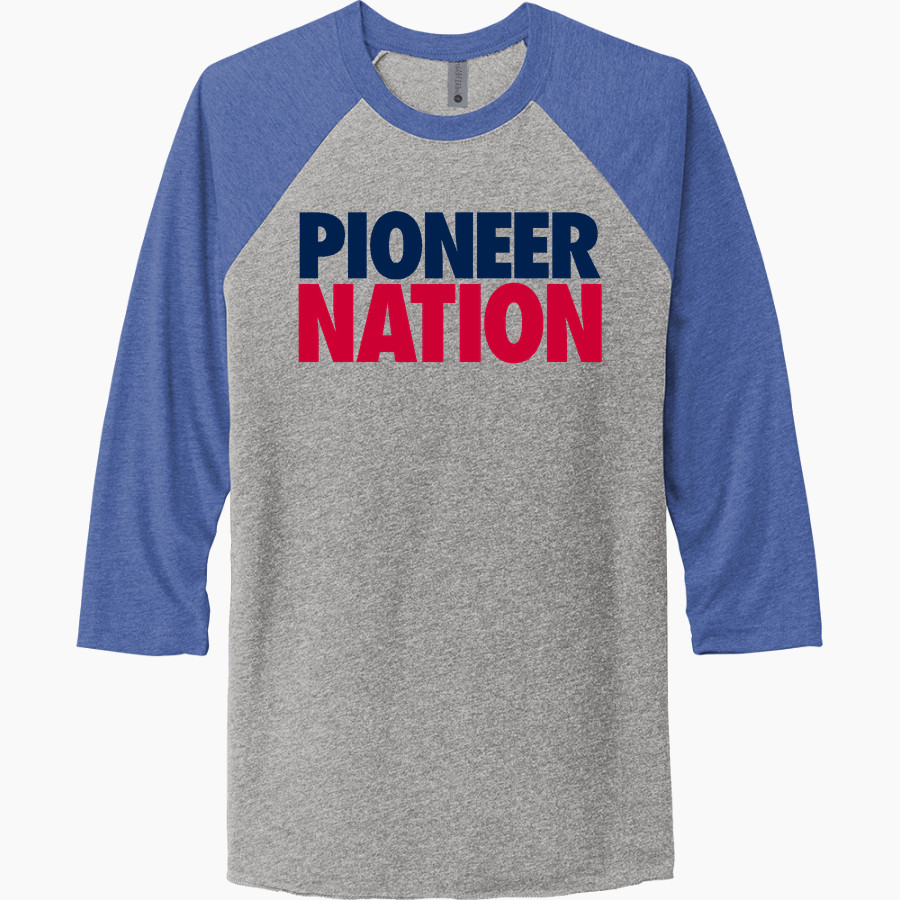 NORTHLAND Pioneers <span class="pdp-name-mascot">NORTHLAND PIONEERS STORE</span> Next Level Unisex Tri-Blend 3/4-Sleeve Raglan T-Shirt