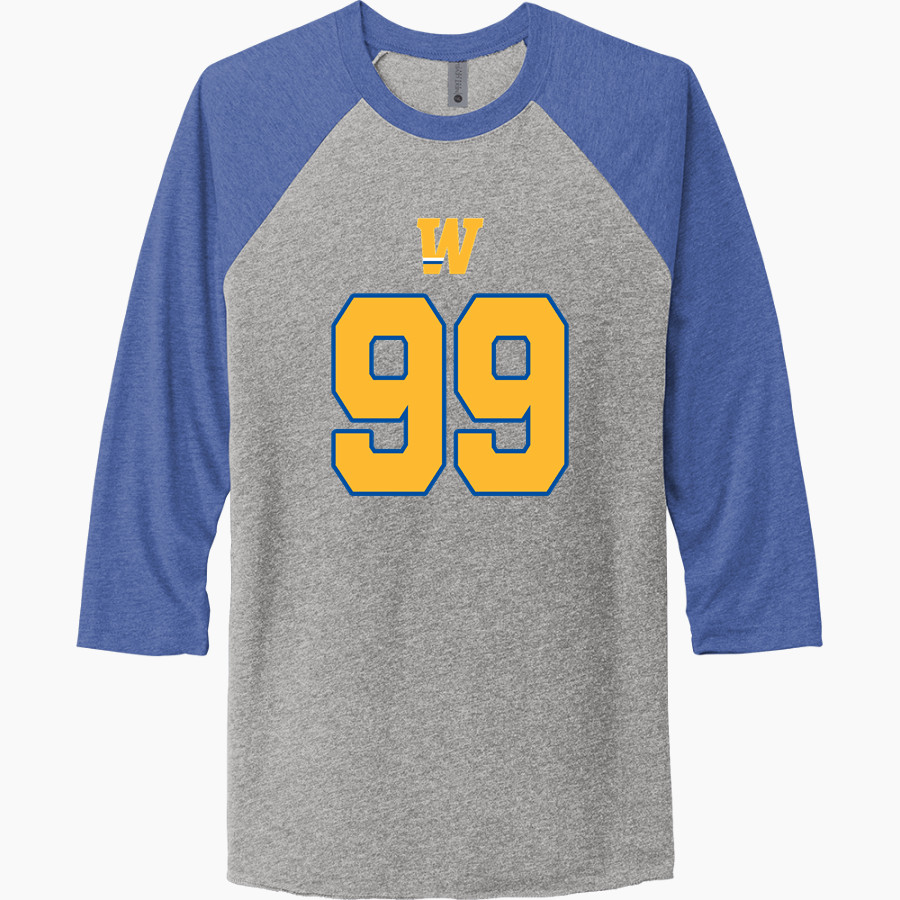 Widener University Pride Online Store Next Level Unisex Tri-Blend 3/4-Sleeve Raglan T-Shirt