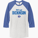 DICKINSON HIGH SCHOOL GATORS <span class="pdp-name-mascot">DICKINSON GATORS</span> Next Level Unisex Tri-Blend 3/4-Sleeve Raglan T-Shirt Front Thumbnail
