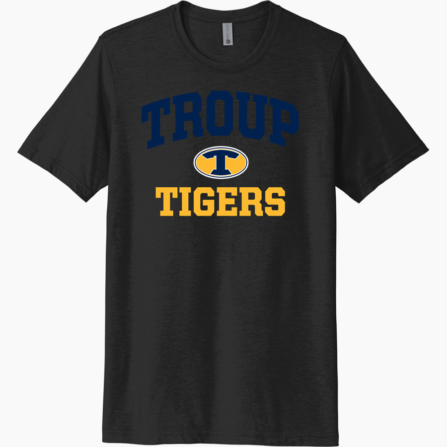 TROUP HIGH SCHOOL TIGERS <span class="pdp-name-mascot">TROUP TIGERS</span> Next Level Unisex Poly/Cotton Tee