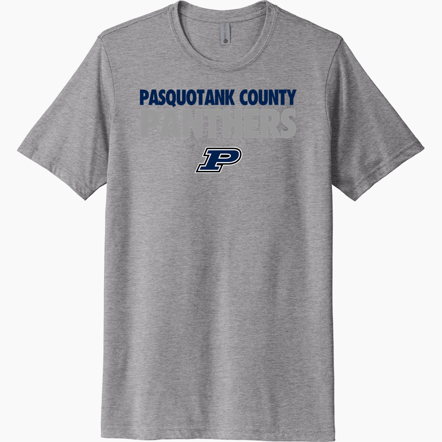 PASQUOTANK COUNTY HIGH SCHOOL PANTHERS <span class="pdp-name-mascot">PASQUOTANK COUNTY PANTHERS</span> Next Level Unisex Poly/Cotton Tee