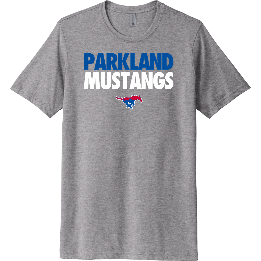 PARKLAND HIGH SCHOOL MUSTANGS <span class="pdp-name-mascot">PARKLAND MUSTANGS</span> Next Level Apparel Unisex Poly/Cotton Tee
