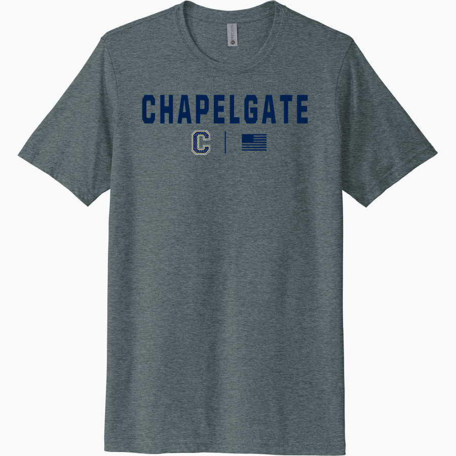 CHAPELGATE CHRISTIAN ACADEMY YELLOW JACKETS official sideline store Next Level Unisex Poly/Cotton Tee