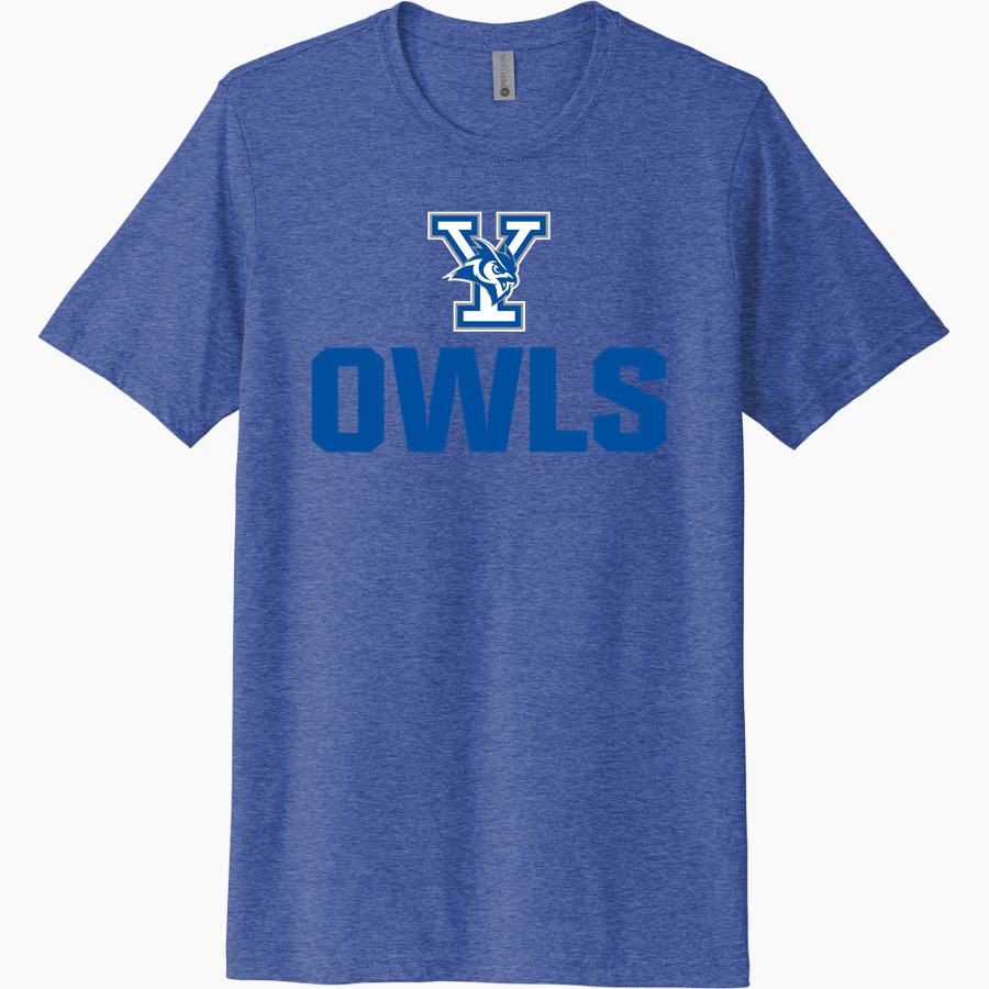 YANTIS HIGH SCHOOL OWLS <span class="pdp-name-mascot">YANTIS OWLS</span> Next Level Unisex Poly/Cotton Tee