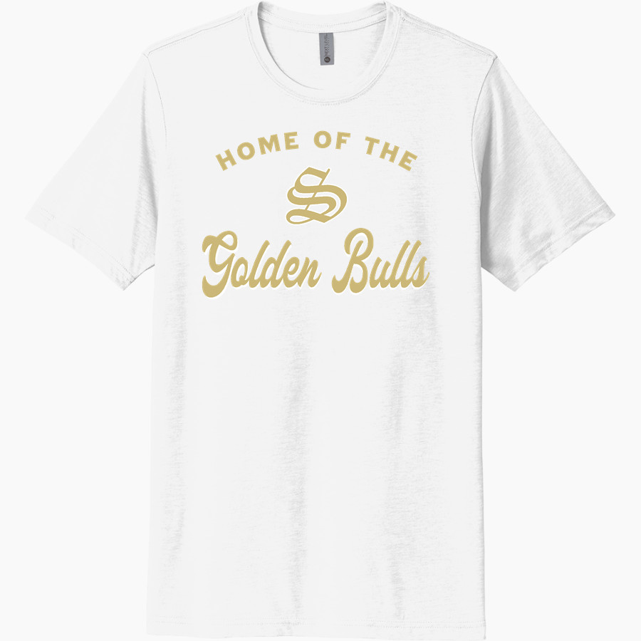 E E SMITH HIGH SCHOOL GOLDEN BULLS <span class="pdp-name-mascot">E E SMITH GOLDEN BULLS</span> Next Level Unisex Poly/Cotton Tee
