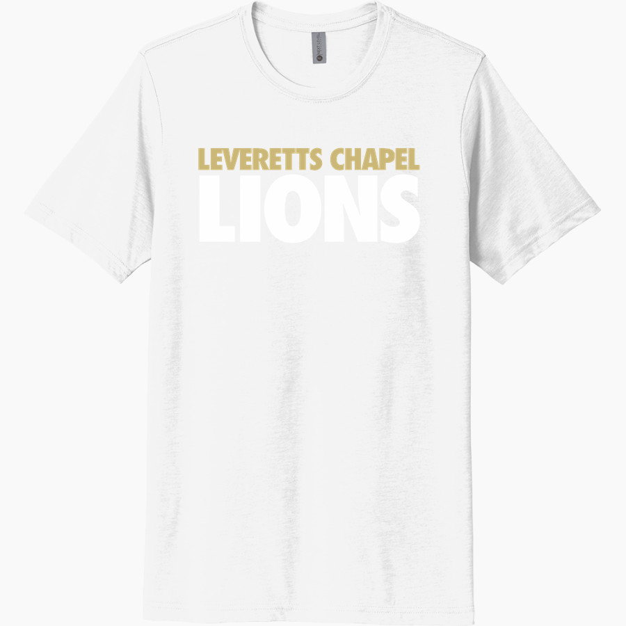 LEVERETTS CHAPEL HIGH SCHOOL LIONS <span class="pdp-name-mascot">LEVERETTS CHAPEL LIONS</span> Next Level Unisex Poly/Cotton Tee