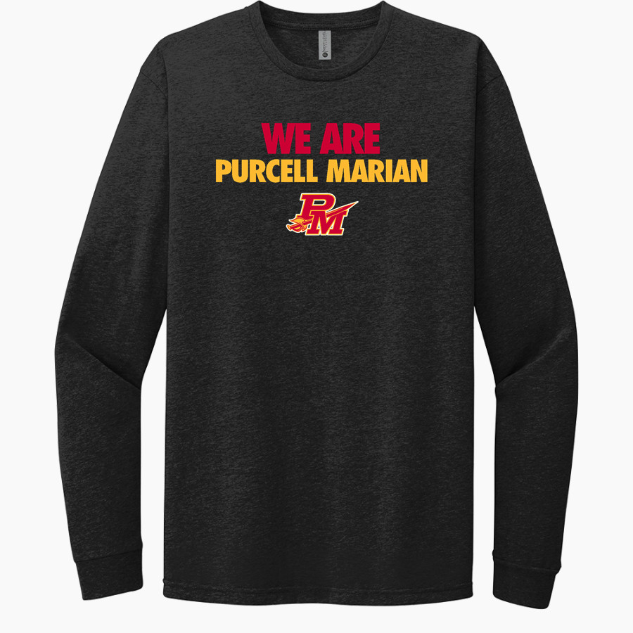 PURCELL MARIAN CAVALIERS official sideline store Next Level Apparel CVC Unisex Long Sleeve Tee