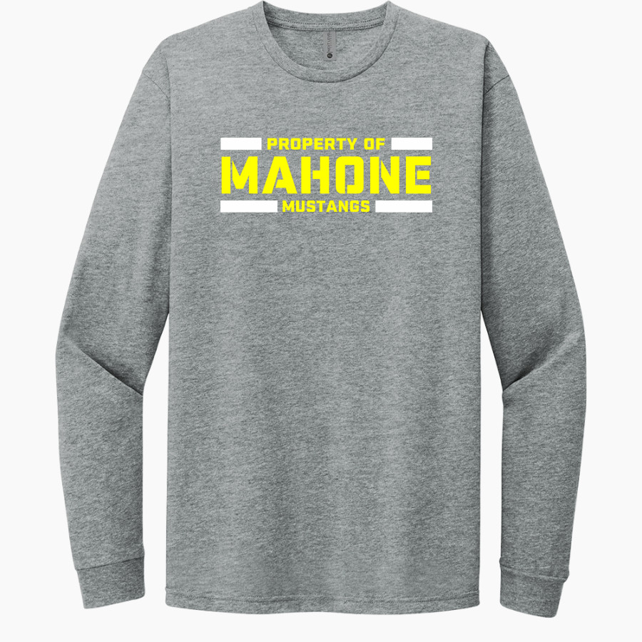 Mahone Mustangs Next Level Apparel CVC Unisex Long Sleeve Tee