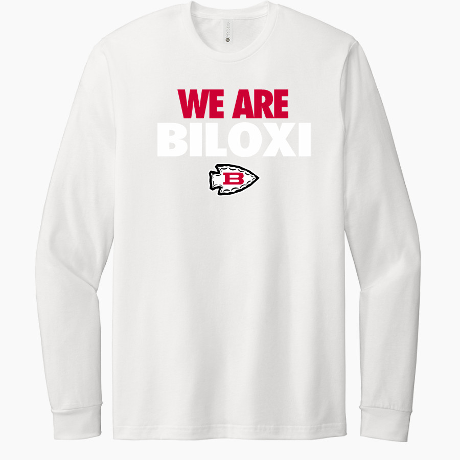 BILOXI HIGH SCHOOL INDIANS Next Level Apparel CVC Unisex Long Sleeve Tee