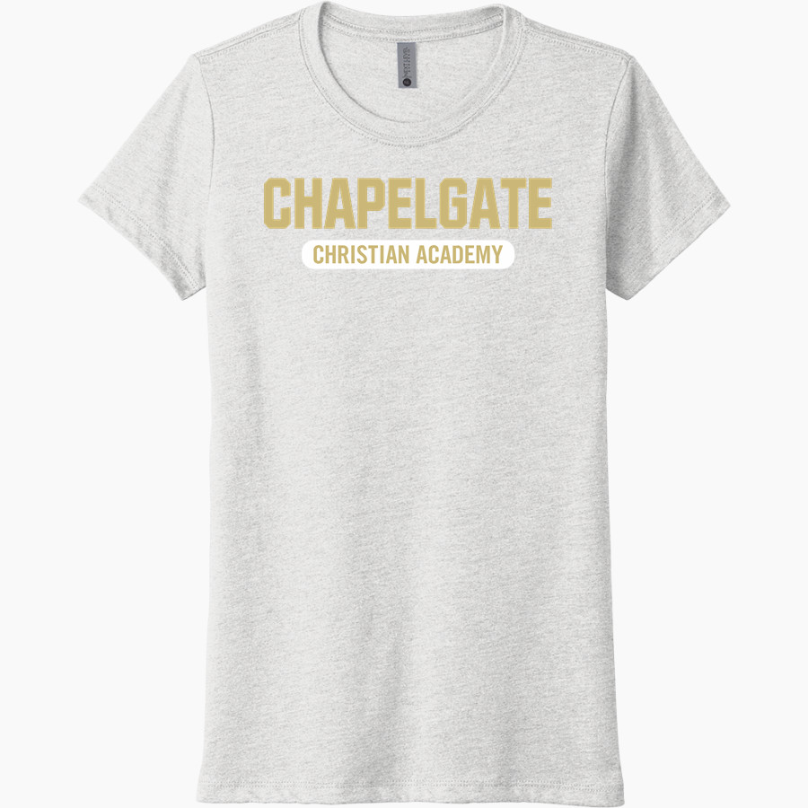CHAPELGATE CHRISTIAN ACADEMY YELLOW JACKETS official sideline store Next Level Women's Tri-Blend Tee
