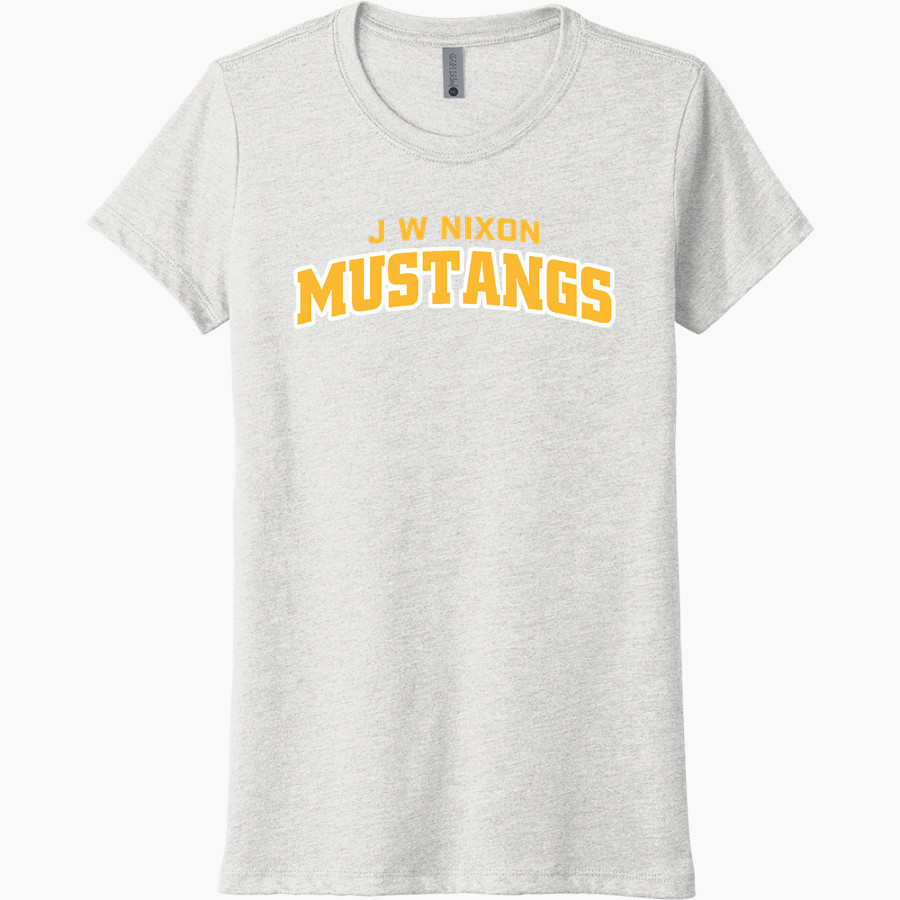 J W NIXON HIGH SCHOOL MUSTANGS <span class="pdp-name-mascot">J W NIXON MUSTANGS</span> Next Level Women's Tri-Blend Tee