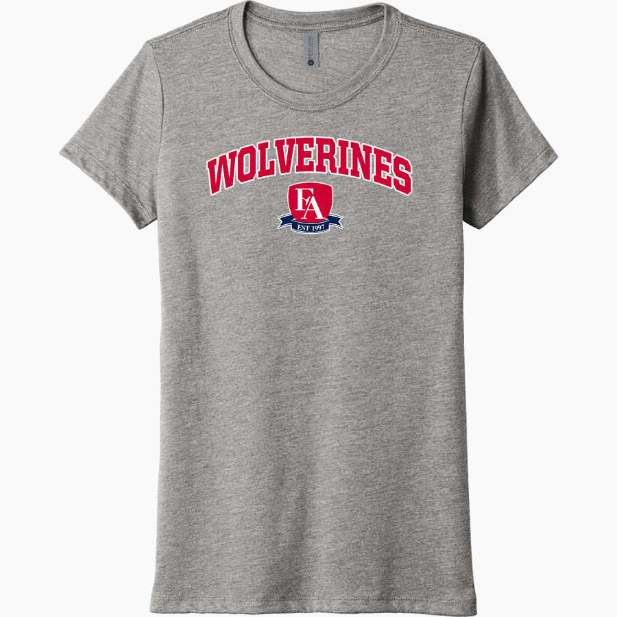 Frontier Academy Wolverines <span class="pdp-name-mascot">Frontier Academy Wolverines</span> Next Level Women's Tri-Blend Tee
