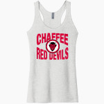 Chaffee Red Devils <span class="pdp-name-mascot">Chaffee Schools Red Devils</span> Next Level Apparel Women's Tri-Blend Racerback Tank Front Thumbnail