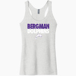 Bergman Dolphins <span class="pdp-name-mascot">Frank V. Bergman Elementary Dolphins</span> Next Level Apparel Women's Tri-Blend Racerback Tank Front Thumbnail