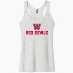 WILLISTON HIGH SCHOOL RED DEVILS Next Level Apparel Women's Tri-Blend Racerback Tank Front Thumbnail