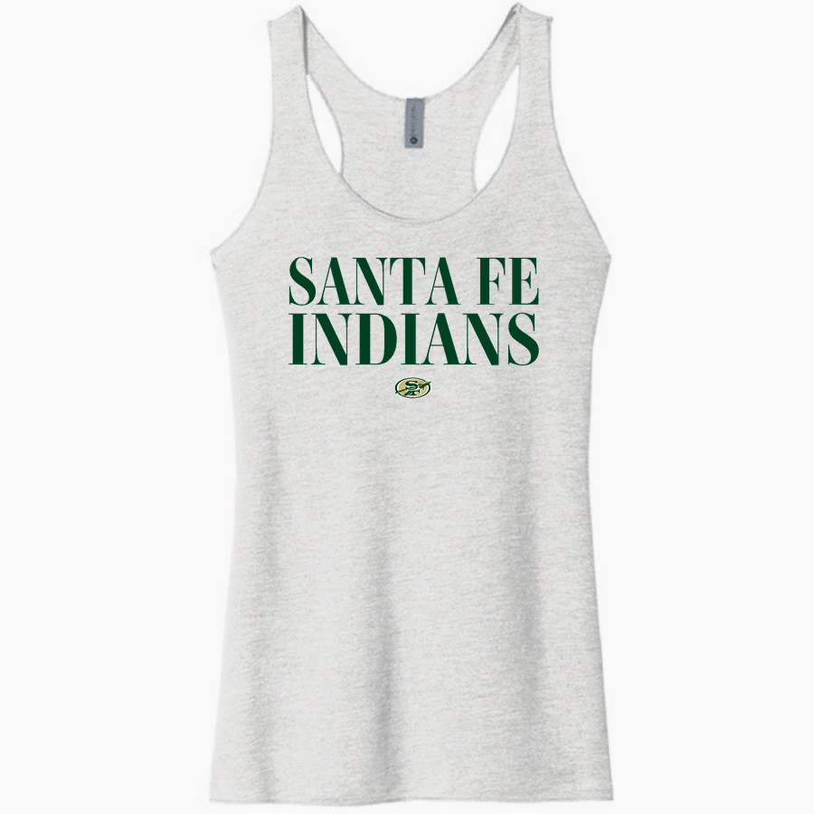 SANTA FE HIGH SCHOOL INDIANS Next Level Apparel Women's Tri-Blend Racerback Tank