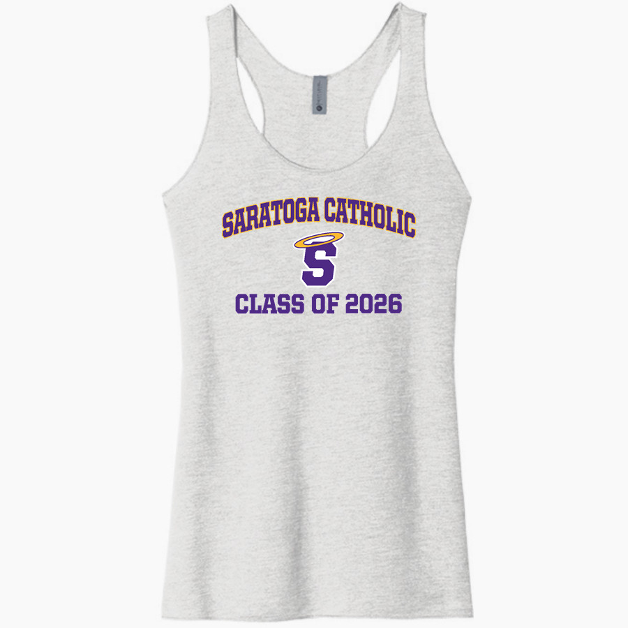 SARATOGA CENTRAL CATHOLIC HIGH SAINTS Next Level Apparel Women's Tri-Blend Racerback Tank