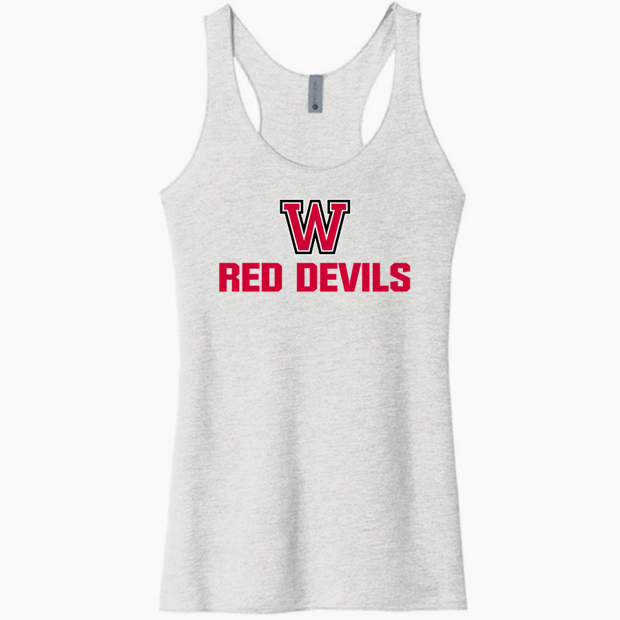 WILLISTON HIGH SCHOOL RED DEVILS Next Level Apparel Women's Tri-Blend Racerback Tank