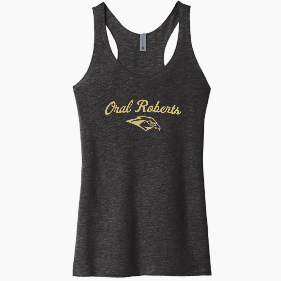Oral Roberts Golden Eagles <span class="pdp-name-mascot">Oral Roberts Golden Eagles</span> Next Level Apparel Women's Tri-Blend Racerback Tank