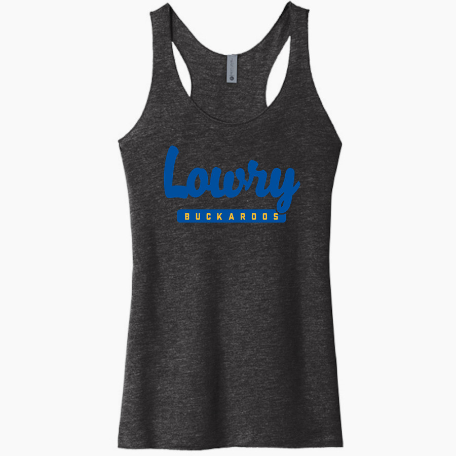LOWRY HIGH SCHOOL BUCKAROOS Next Level Apparel Women's Tri-Blend Racerback Tank