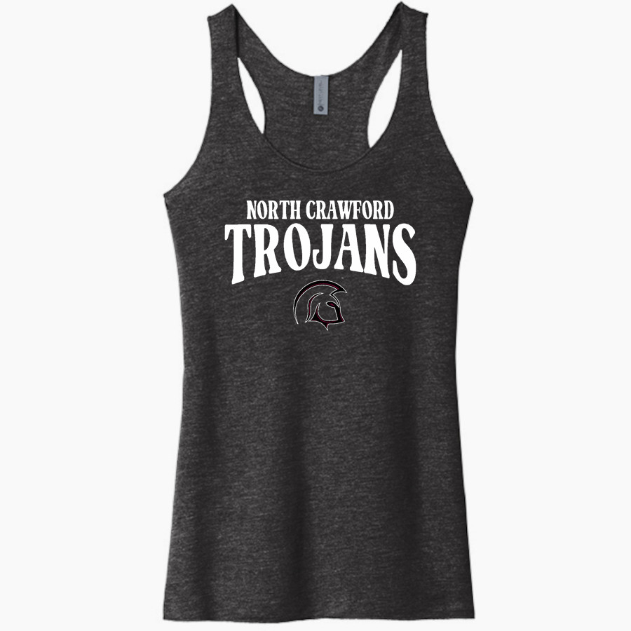 North Crawford Trojans Next Level Apparel Women's Tri-Blend Racerback Tank