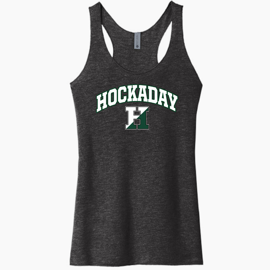 Hockaday School Online Store <span class="pdp-name-mascot">Hockaday</span> Next Level Apparel Women's Tri-Blend Racerback Tank