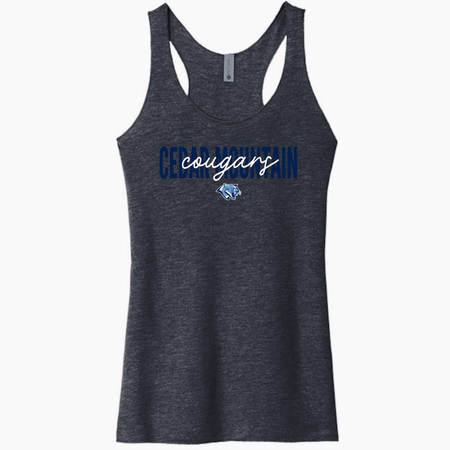 CEDAR MOUNTAIN SCHOOLS COUGARS <span class="pdp-name-mascot">CEDAR MOUNTAIN COUGARS</span> Next Level Apparel Women's Tri-Blend Racerback Tank