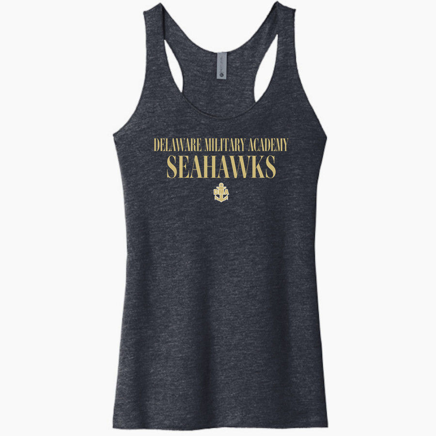 DELAWARE MILITARY ACADEMY SEAHAWKS STORE Next Level Apparel Women's Tri-Blend Racerback Tank