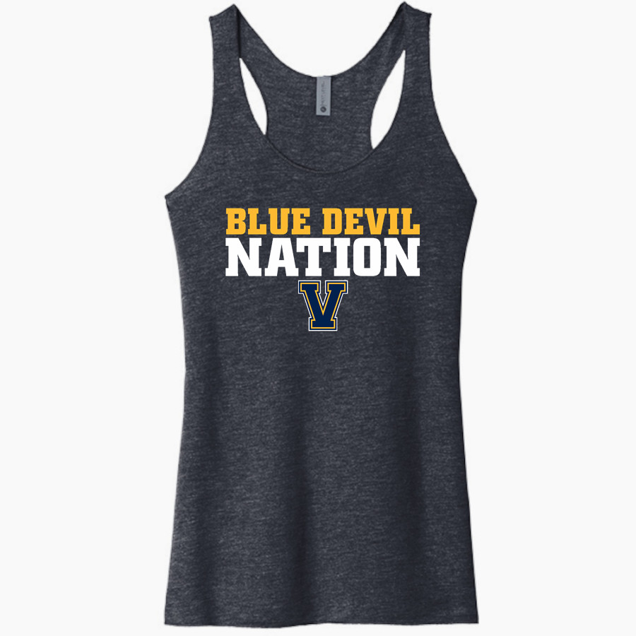 Victor Blue Devils Next Level Apparel Women's Tri-Blend Racerback Tank
