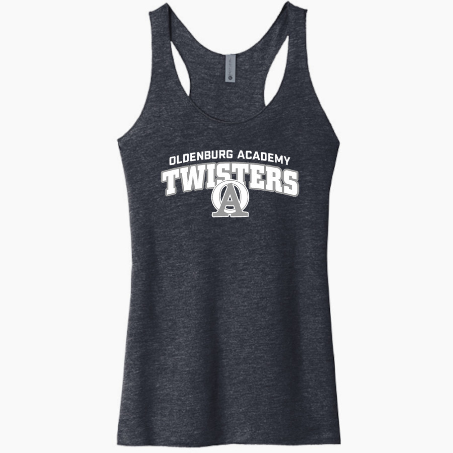 OLDENBURG ACADEMY TWISTERS <span class="pdp-name-mascot">OLDENBURG ACADEMY TWISTERS</span> Next Level Apparel Women's Tri-Blend Racerback Tank