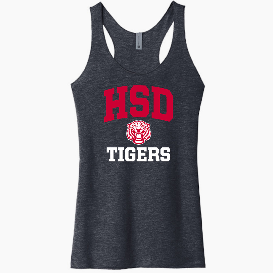HARMONY SCHOOL OF DISCOVERY TIGERS Next Level Apparel Women's Tri-Blend Racerback Tank