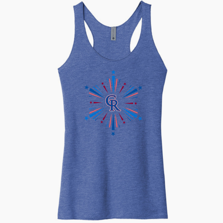 CUBA-RUSHFORD HIGH SCHOOL REBELS <span class="pdp-name-mascot">CUBA - RUSHFORD REBELS</span> Next Level Apparel Women's Tri-Blend Racerback Tank