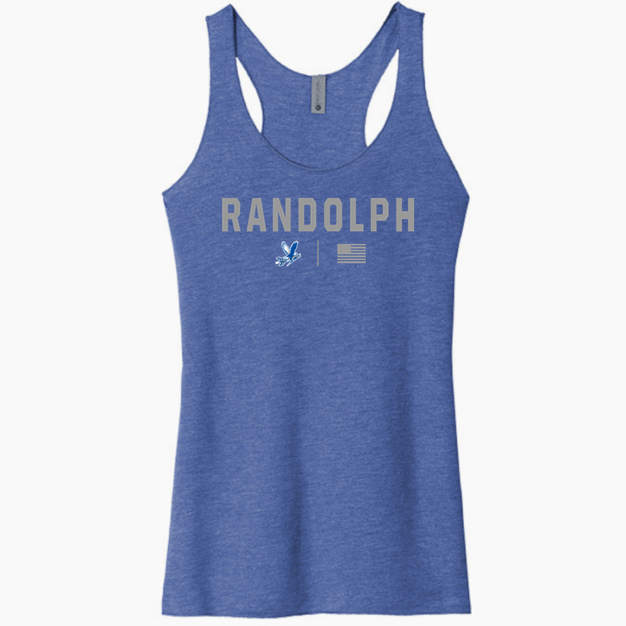 RANDOLPH HIGH SCHOOL RO-HAWKS Next Level Apparel Women's Tri-Blend Racerback Tank