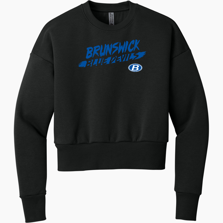 BRUNSWICK ATHLETIC FOUNDATION GO BIG BLUE <span class="pdp-name-mascot">BRUNSWICK BLUE DEVILS</span> Next Level Apparel Women's Heavyweight Sweatshirt