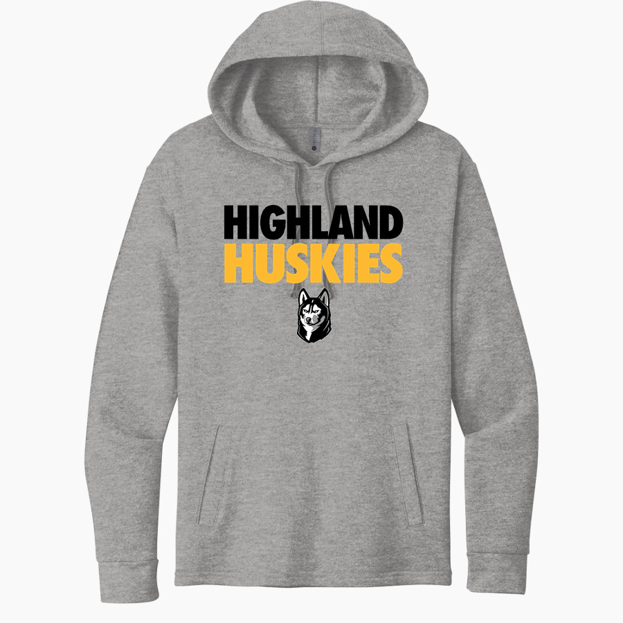 HIGHLAND HIGH SCHOOL HUSKIES <span class="pdp-name-mascot">HIGHLAND HUSKIES</span> Next Level Apparel Unisex Malibu Pullover Hoodie