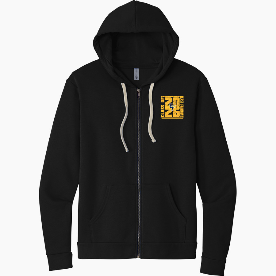 EAST FAIRMONT HIGH SCHOOL BEES <span class="pdp-name-mascot">EAST FAIRMONT BEES</span> Next Level Apparel Unisex Santa Cruz Zip Hoodie